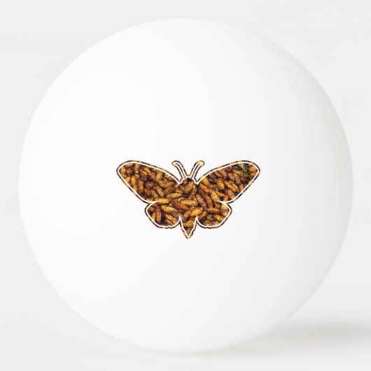 Bombyx Mori Silk Moth Life Cycle Silhouette Pingpongbal (Achterkant)