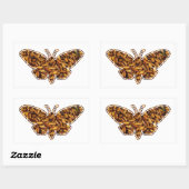 Bombyx Mori Silk Moth Life Cycle Silhouette Rechthoekige Sticker (Vel)