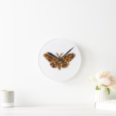 Bombyx Mori Silk Moth Life Cycle Silhouette Ronde Klok (Huis)