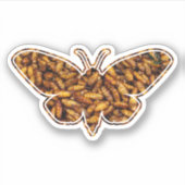 Bombyx Mori Silk Moth Life Cycle Silhouette Sticker (Voorkant)