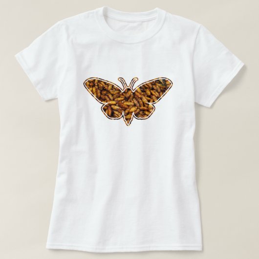 Bombyx Mori Silk Moth Life Cycle Silhouette T-shirt (Design voorkant)
