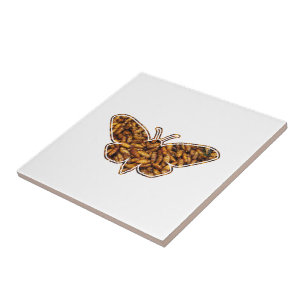 Bombyx Mori Silk Moth Life Cycle Silhouette Tegeltje