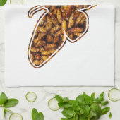 Bombyx Mori Silk Moth Life Cycle Silhouette Theedoek (Gevouwen)