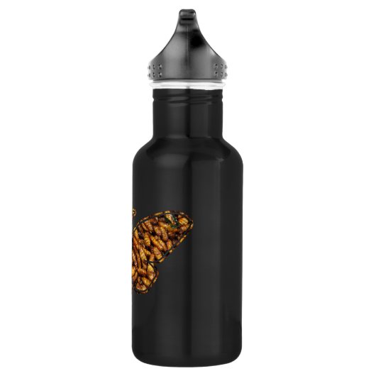 Bombyx Mori Silk Moth Life Cycle Silhouette Waterfles (Rechts)