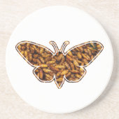 Bombyx Mori Silk Moth Life Cycle Silhouette Zandsteen Onderzetter (Voorkant)