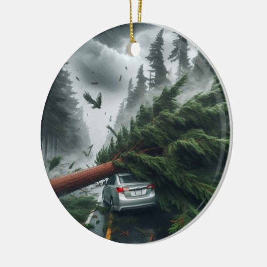 Bomcycloonauto 2 keramisch ornament (Links)