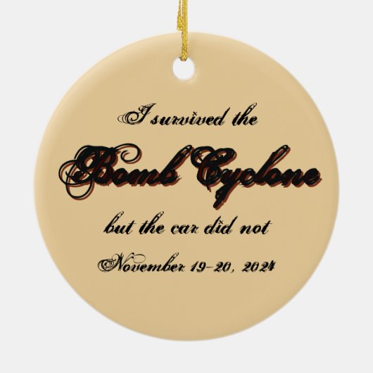 Bomcycloonauto 3 keramisch ornament (Achterkant)