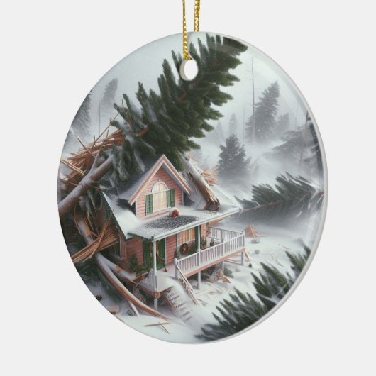 Bomcycloonhuis 4 keramisch ornament (Links)