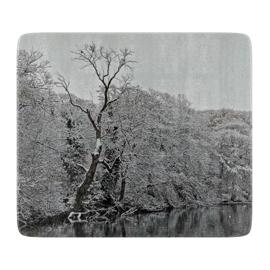 Bomen, aan het water snijplank (Voorkant)