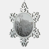 Bomen, aan het water tin sneeuwvlok ornament (Rechts)