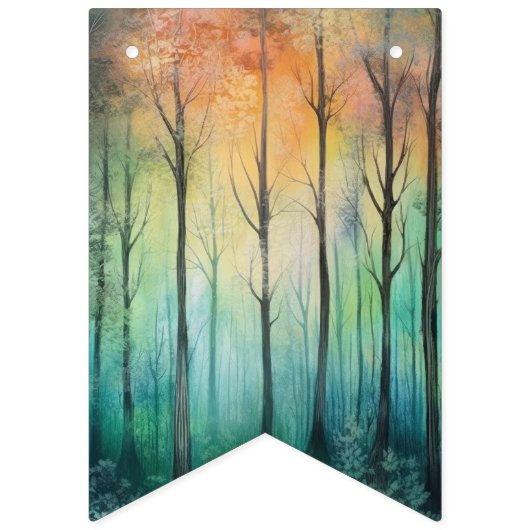 bomen achtergrond vlaggetjes (Tweede vlag)