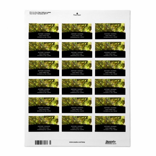 Bomen Adresetiketten Etiket (Full Sheet)