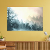 Bomen bedekt met Mist Fantasy Landscape Canvas Afdruk (Insitu (Woonkamer))