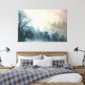 Bomen bedekt met Mist Fantasy Landscape Canvas Afdruk (Insitu (Slaapkamer))