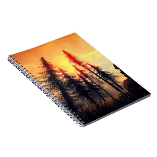 Bomen bij zonsondergang notitieboek (Rechterzijde)