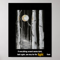 Bomen Black White Gold Rumi Value-Poster