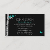 ** Bomen Blauwe Vogels Arborist Tree Doctor Visitekaartje (Achterkant)