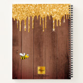 Bomen blij bruin houtgoud glitter druipt naam notitieboek (Achterkant)