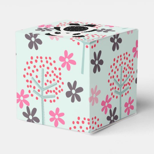 Bomen, Bloemen en Panda-Beren Bedankdoosjes (Achterkant)