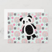 Bomen, Bloemen en Panda-Beren Briefkaart (Voorkant / Achterkant)