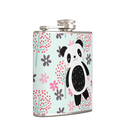 Bomen, Bloemen en Panda-Beren Heupfles (Rechts)