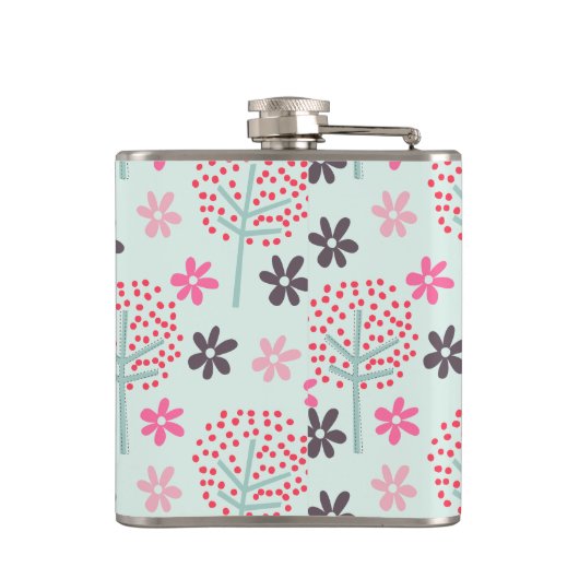 Bomen, Bloemen en Panda-Beren Heupfles (Achterkant)