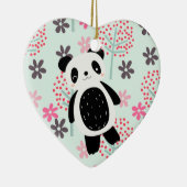 Bomen, Bloemen en Panda-Beren Keramisch Ornament (Rechts)