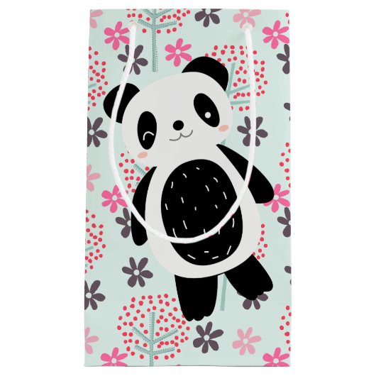 Bomen, Bloemen en Panda-Beren Klein Cadeauzakje (Voorkant)