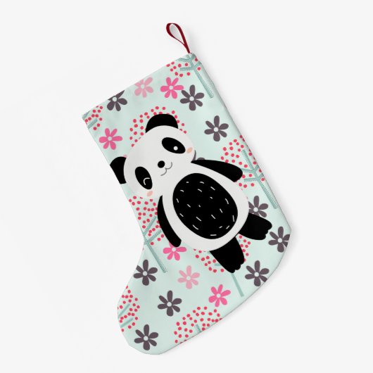 Bomen, Bloemen en Panda-Beren Kleine Kerstsok (Achterkant (Hangend))