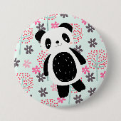 Bomen, Bloemen en Panda-Beren Ronde Button 7,6 Cm (Voorkant)
