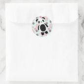 Bomen, Bloemen en Panda-Beren Ronde Sticker (Tas)