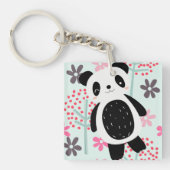 Bomen, Bloemen en Panda-Beren Sleutelhanger (Voorkant)