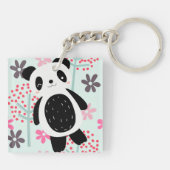 Bomen, Bloemen en Panda-Beren Sleutelhanger (Achterkant)