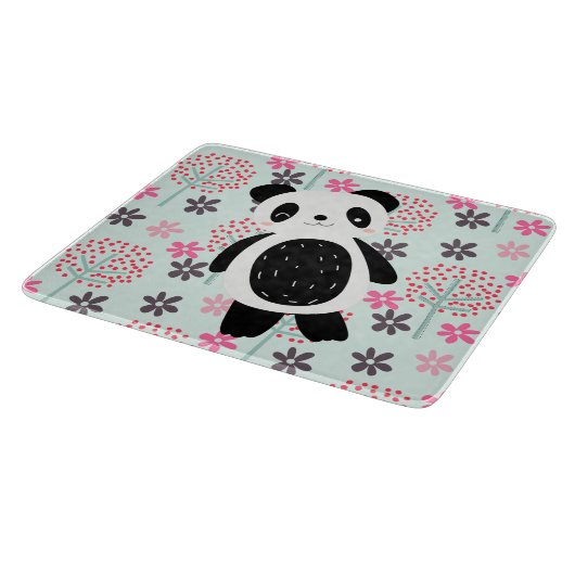 Bomen, Bloemen en Panda-Beren Snijplank (Hoek)