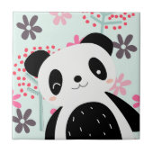 Bomen, Bloemen en Panda-Beren Tegeltje (Voorkant)