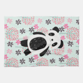 Bomen, Bloemen en Panda-Beren Theedoek (Horizontaal)