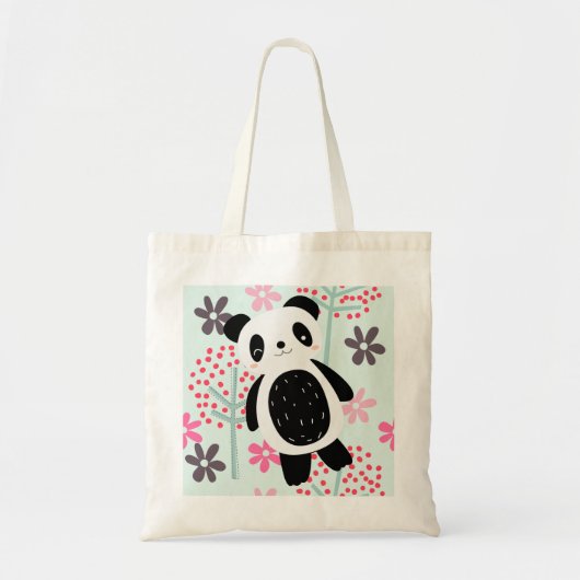 Bomen, Bloemen en Panda-Beren Tote Bag (Voorkant)