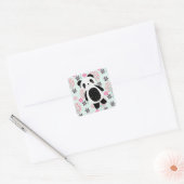 Bomen, Bloemen en Panda-Beren Vierkante Sticker (Envelop)