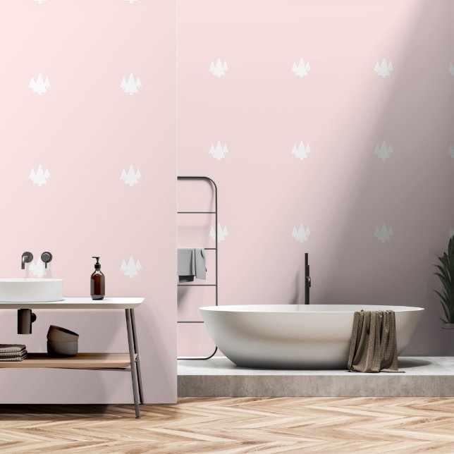 Bomen Bord Roze Behang (Badkamer)