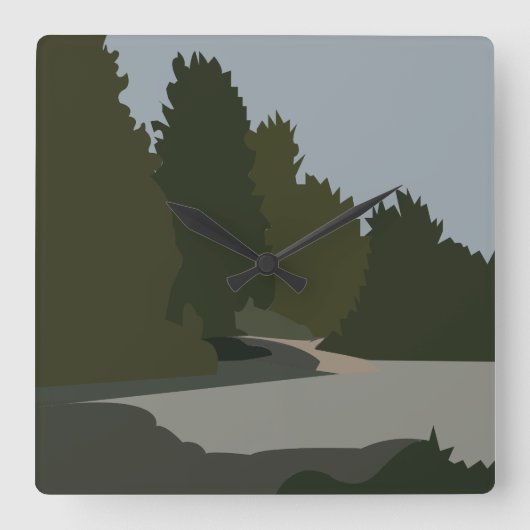 Bomen Bos Natuur Vierkante Klok (Voorkant)