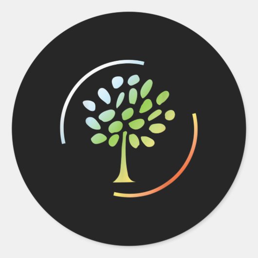 Bomen Bos Natuurlijke CO2 Boom Milieu Ronde Sticker (Voorkant)
