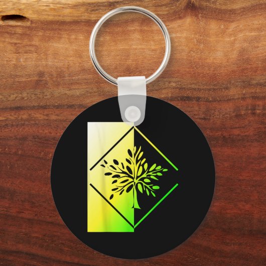 Bomen Bos Natuurlijke CO2 Boom Milieu Sleutelhanger (Voorkant)