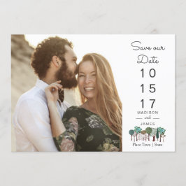 Bomen Bos Woud | Save The Date | Kaart