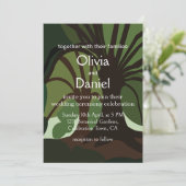 Bomen Botanische Natuur Bestemming Bruiloft Kaart (Staand voorkant)