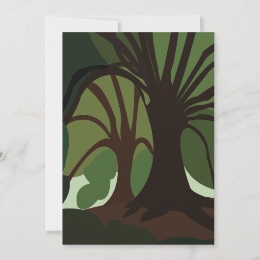 Bomen Botanische Natuur Bestemming Bruiloft Kaart (Achterkant)