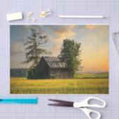 Bomen die een halve afgemaakte schuur beschermen tissuepapier (Craft)