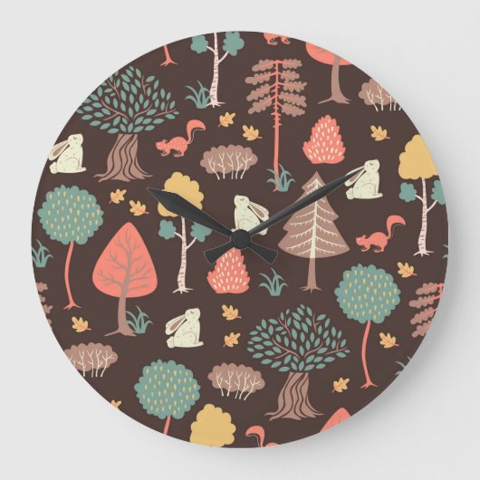 Bomen Dieren: Hand-getrokken Natuur Scene. Grote Klok (Voorkant)