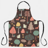 Bomen Dieren: Hand-getrokken Natuur Scene. Schort (Voorkant)