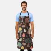 Bomen Dieren: Hand-getrokken Natuur Scene. Schort (Gedragen)