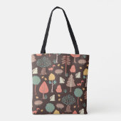 Bomen Dieren: Hand-getrokken Natuur Scene. Tote Bag (Achterkant)